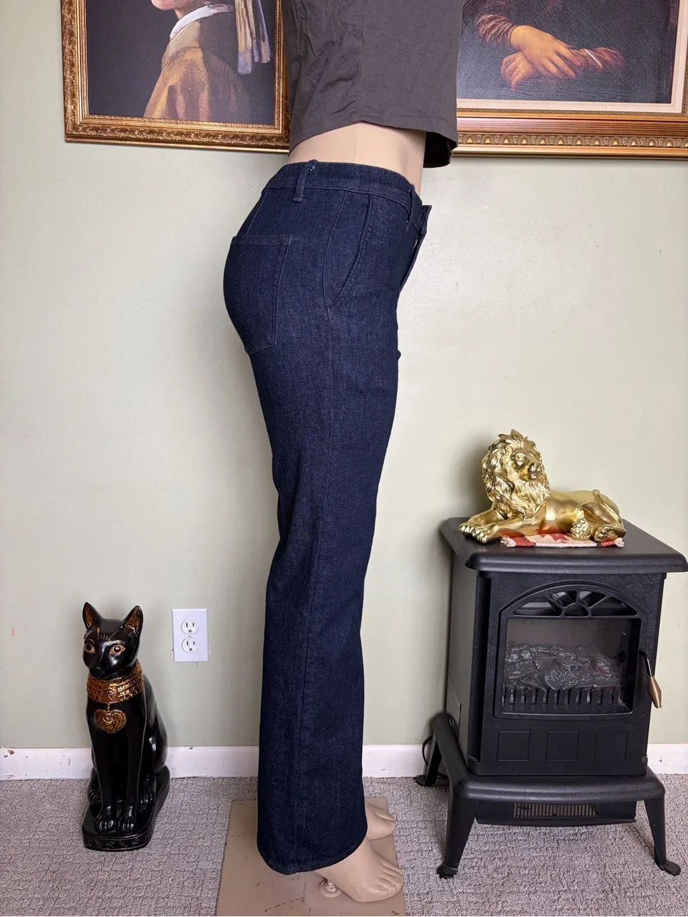 Uniqlo Dark Indigo High-Wasted Soft Stretchy Denim Jeans Size 4 September Fall